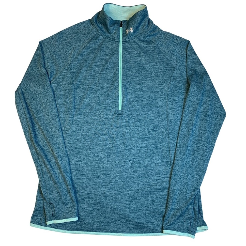 Under Armour HeatGear UA Run Quarter Zip Womens XL Teal Heathered Pullover XL